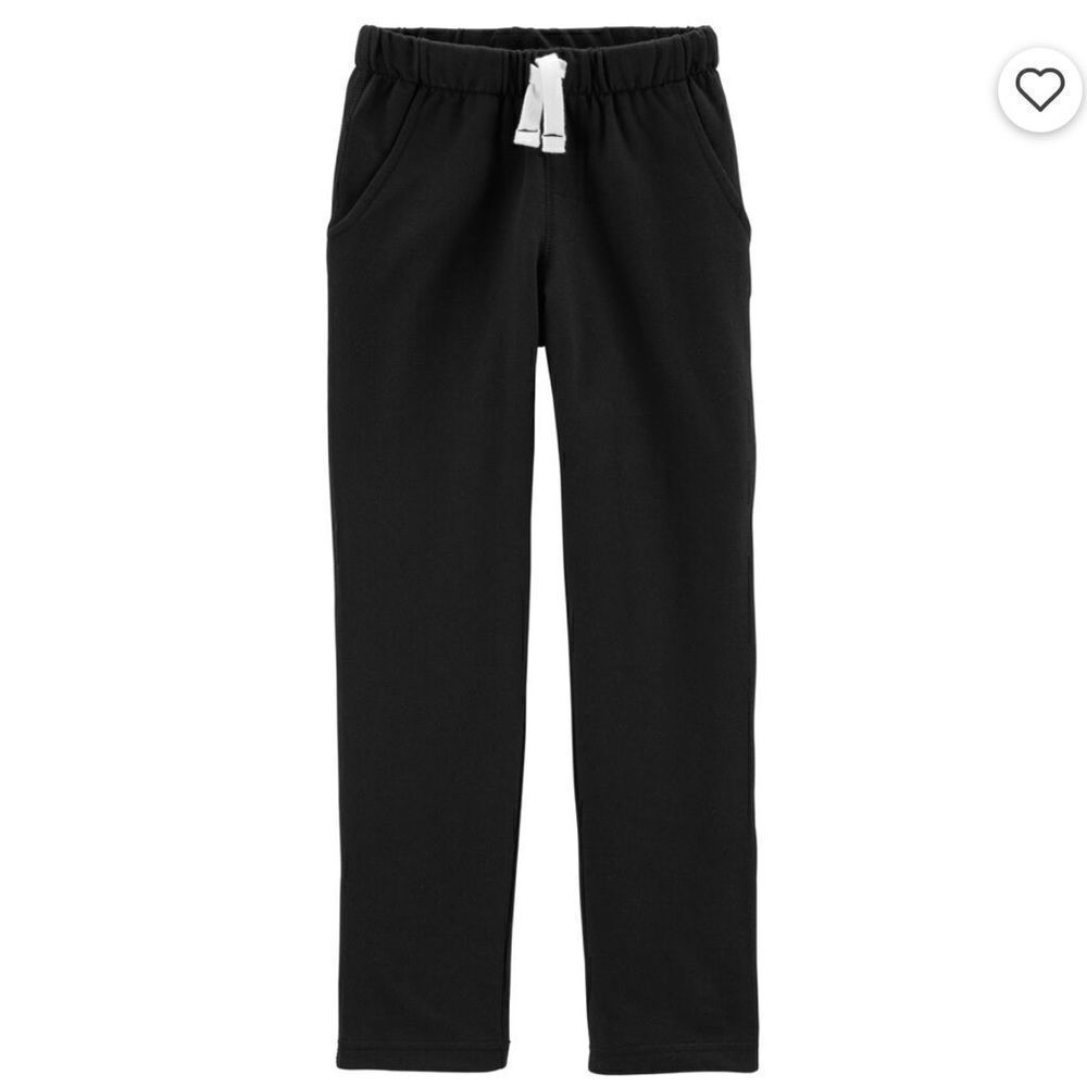Carter’s Kid’s Black Pull On Drawstring Fleece Straight Leg Sweatpants Size 4